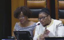 National Assembly Speaker Baleka Mbete and the chairperson of the National Council of Provinces Thandi Modise during President Jacob Zuma's State of the Nation Address on 9 February 2017. Picture: YouTube screengrab.