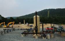 Equipment used for the extraction of natural gas is viewed at a hydraulic fracturing site on June 19, 2012 in South Montrose, Pennsylvania. Picture: AFP.