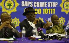 Police Minister Bheki Cele held a briefing giving the residence of Mitchells Plain an update on the anti-gang unit's successes. Picture: Bertram Malgas/EWN