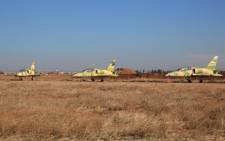 FILE: Syrian air forces jets at the Kweyris military air base, in the northern Syrian province of Aleppo, on 11 November 2015. Picture: AFP.