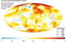 Map showing the world's temperature anomalies in 2018, according to data from the Berkeley Earth report. Picture: AFP