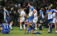 Disappointed Stormers players stand around after the final whistle. The Chiefs beat the Stormers 17-11 in their quarter-final clash at Newlands. Picture: Bertram Malgas