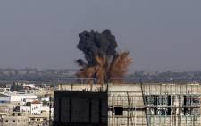 Smoke billows following an Israeli air strike in Rafah in the southern of Gaza Strip, on August 19, 2014. Picture: AFP.
