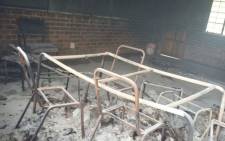 The inside of a Tshitale school near Vuwani in Limpopo after being vandalised during a protest. Picture: SAPS