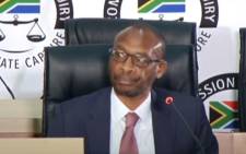 A screengrab of former Eskom CEO Tshediso Matona giving evidence at the Zondo commission of inquiry into state capture on 7 September 2020. Picture: SABC/YouTube