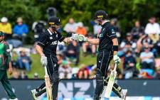 New Zealand opener Martin Guptill and skipper Kane Williamson during their team’s one-day series against Bangladesh in Christchurch. Picture: @BLACKCAPS/Twitter.