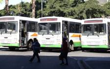 Golden Arrow buses parked at the Cape Town bus terminal as drivers strike for better wages. Pictures: Bertram Malgas/EWN