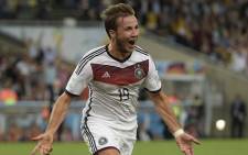 Germanys forward Mario Goetze celebrates after scoring a goal during the second half of extra-time during the 2014 Fifa World Cup final football match between Germany and Argentina at the Maracana Stadium in Rio de Janeiro, Brazil, on 13 July, 2014. Picture: AFP.