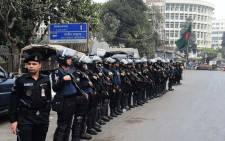 File: Bangladesh police stand guard in Dhaka. Picture: AFP.