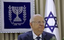 Israeli President Reuven Rivlin attends a consultation meeting with representatives of parties elected to parliament (Knesset) at his residence in Jerusalem on 5 April 2021, to hear who they would recommend as prime minister. Picture: Amir Cohen/AFP
