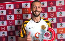Kaizer Chiefs forward Samir Nurkovic with his man of the match award after the Absa Premiership match against Cape Town City FC at Newlands Stadium in Cape Town on 27 August 2019. Picture: @KaizerChiefs/Twitter
