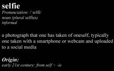 The dictionary definition of ‘selfie’.
