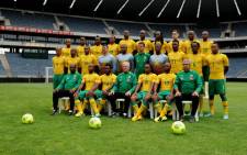 Bafana pose for a group photograph. Picture: Werner Beukes/SAPA