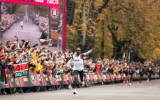 Eliud Kipchoge, who finished a special marathon in Vienna in one hour, 59 minutes and 40 seconds that will not be recognised for world record purposes, also was nominated for his London Marathon course record. Picture: @EliudKipchoge/Twitter