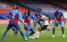 Manchester City's English midfielder Raheem Sterling (C) vies with Crystal Palace defenders during the English Premier League football match between Crystal Palace and Manchester City at Selhurst Park in south London on May 1, 2021. Picture: Catherine Ivill / POOL / AFP.
