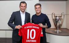 Brazilian midfielder Philippe Coutinho (right) is unveiled by his new club Bayern Munich. Picture: @FCBayernEN/Twitter