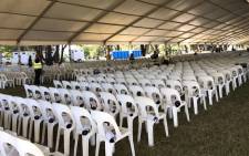 A marquee is set up at the Westpark Cemetery for Ahmed Kathrada's funeral. Picture: Ziyanda Ngcobo/EWN