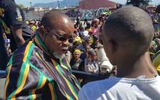 ANC national chairperson Gwede Mantashe addresses supporters during a visit in Gugulethu, Cape Town, aimed at drumming up support for the ruling party ahead of May 2019 elections. Picture: @GwedeMantashe1/Twitter