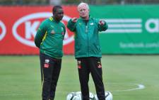 Gordon Igesund, Head coach of South Africa and assistant Thomas Madigage. Picture: Backpagepix.