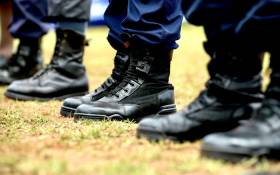 SAPS in formation. Picture: @SAPoliceService/Twitter