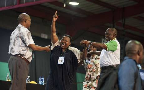 FILE: Cyril Ramaphosa is ushered onto the stage after he was announced as the new ANC president on 18 December 2017. Picture: Ihsaan Haffejee/EWN.