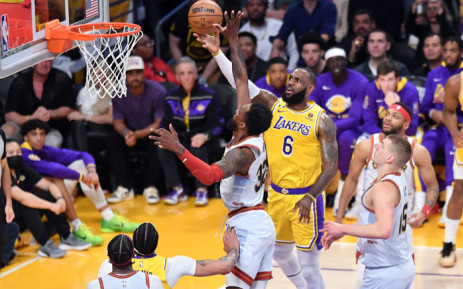 LeBron James #6 of the Los Angeles Lakers shoots the ball against Jeff Green #32 of the Denver Nuggets during the first half in game four of the Western Conference Finals at Crypto.com Arena on 22 May 2023 in Los Angeles, California. Picture: Allen Berezovsky/Getty Images/AFP