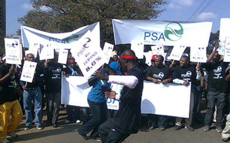 FILE: Members of the Public Servants Association (PSA) protest in Pretoria. Picture: EWN