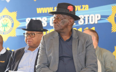 Police Minister Bheki Cele attends the West Village imbizo on crime on 6 August 2022. Picture: @SAPoliceService/Twitter