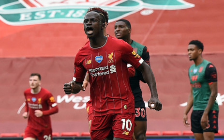 FILE: Liverpool's Sadio Mane celebrates his goal against Aston Villa at Anfield, Liverpool on 5 July 2020. Picture: @LFC/Twitter