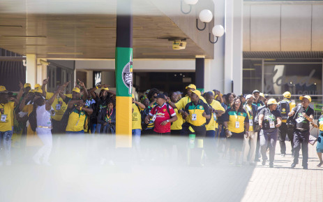 FILE: Members of the ANC sing and dance outside the plenary at the #ANC54 in Nasrec on 16 December 2017. Picture: Thomas Holder/Eyewitness News.