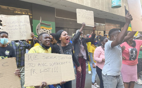 ANC members from Gauteng and Limpopo protest outside Luthuli House in Johannesburg on 15 September over allegations of rigging in the process to nominate candidates to stand as ANC councillors in the upcoming local government elections. Picture:  Veronica Mokhoali/Eyewitness News