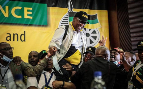 Supporters celebrate Oscar Mabuyane's re-election as chairperson of the Eastern Cape ANC on 9 May 2022. Picture: Abigail Javier/Eyewitness News