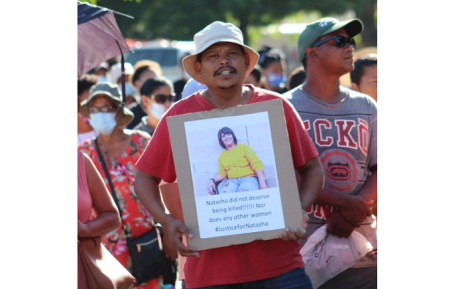 FILE: Residents protested outside the Piketberg Magistrates Court, in the Western Cape, as the man accused of killing Natasha Booise appeared on 7 January 2022. Picture: Ricky Swarts/Supplied.
