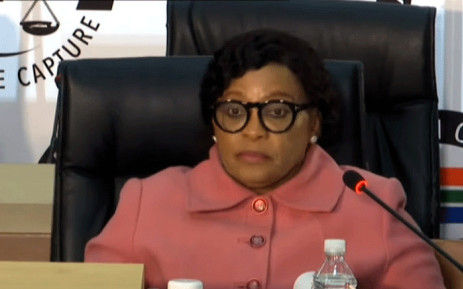 A screengrab of Nomvula Mokonyane giving testimony at the Zondo Commision on 20 July 2020. Picture: SABC
