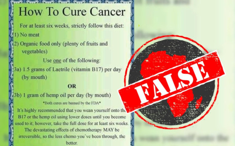 A graphic published to Facebook on 23 May 2022 headed “How To Cure Cancer” lists three diet rules to follow for six weeks.