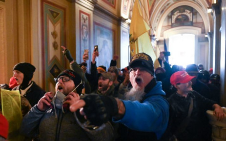 In this file photo taken on 6 January 2021, supporters of US President Donald Trump protest inside the US Capitol in Washington, DC. Picture: ROBERTO SCHMIDT/AFP