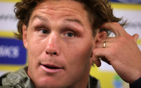 FILE: Australia's captain Michael Hooper speaks at a press conference after the captain's run training session in Sydney on 30 October 2020, ahead of the third Bledisloe Cup rugby match. Picture: AFP