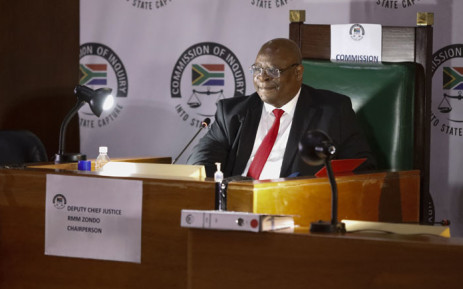 FILE: Deputy Chief Justice Raymond Zondo is seen during a session of the commission of inquiry into state capture in Johannesburg on 16 November 2020. Picture: AFP