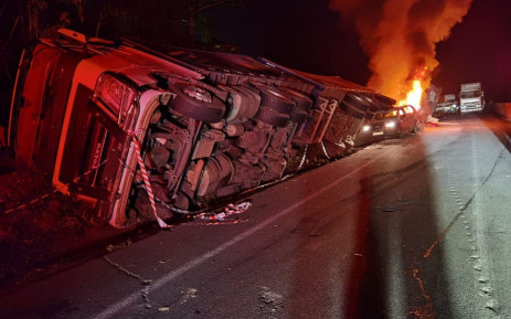 Officials believe the 10-vehicle pile-up was caused by a truck driver who lost control and overturned on the N3 highway.