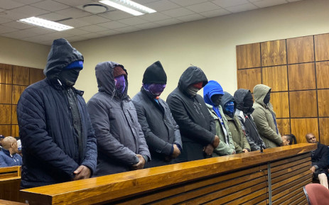 The eight suspended SAPS VIP Protection Unit officers were filmed beating people on the side of the N1 Highway appeared in the Randburg Magistrates Court on 1 August 2023. They were granted R10,000 bail each. Picture: Thabiso Goba/Eyewitness News