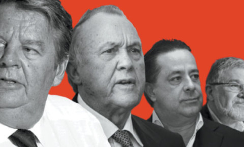 (From left to right) Johann Rupert, Christo Wiese, Markus Jooste and Jannie Mouton.