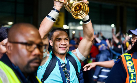 Springboks rugby player Cheslin Kolbe at the OR Tambo International Airport on 31 October 2023. Picture: Katlego Jiyane/Eyewitness News
