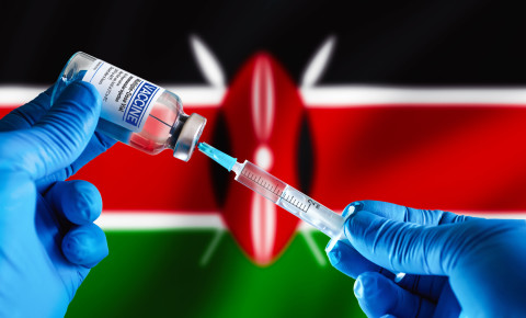 Kenya flag Covid-19 vaccination vaccine 123rf