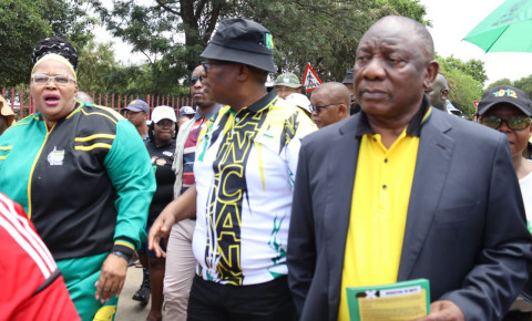 ANC President Cyril Ramaphosa led the ANC voter registration campaign in the greater Joburg region, Meadowlands, in Soweto on 18 November 2023. Picture: X/@GautengANC