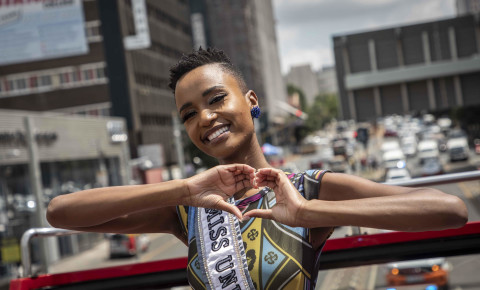 Miss Universe Zozibini Tunzi returns to Johannesburg to continue her homecoming tour. Picture: Abigail Javier/EWN