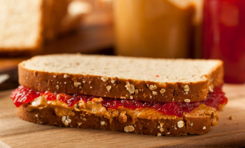 Peanut butter and jam sandwich 123rf