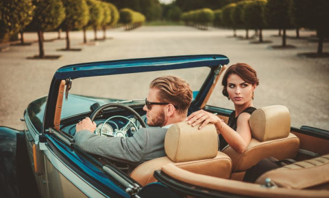 rich wealthy couple convertable 123rf