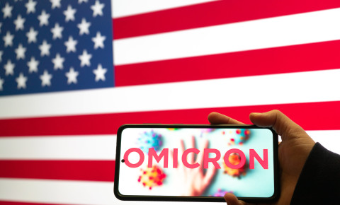 United States US USA flag Omicron 123rf