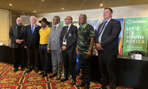Seven political parties attended the Moonshot Pact Convention in Kempton Park on 16 August 2023. Picture: Eyewitness News/Thabiso Goba