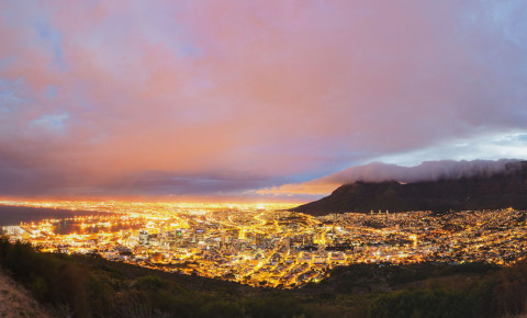 Cape Town City CBD by night lights on 123rflocal 123rfpolitics 123rf